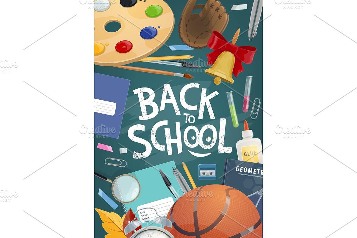 Back to school banner with education in Illustrations - product preview 8