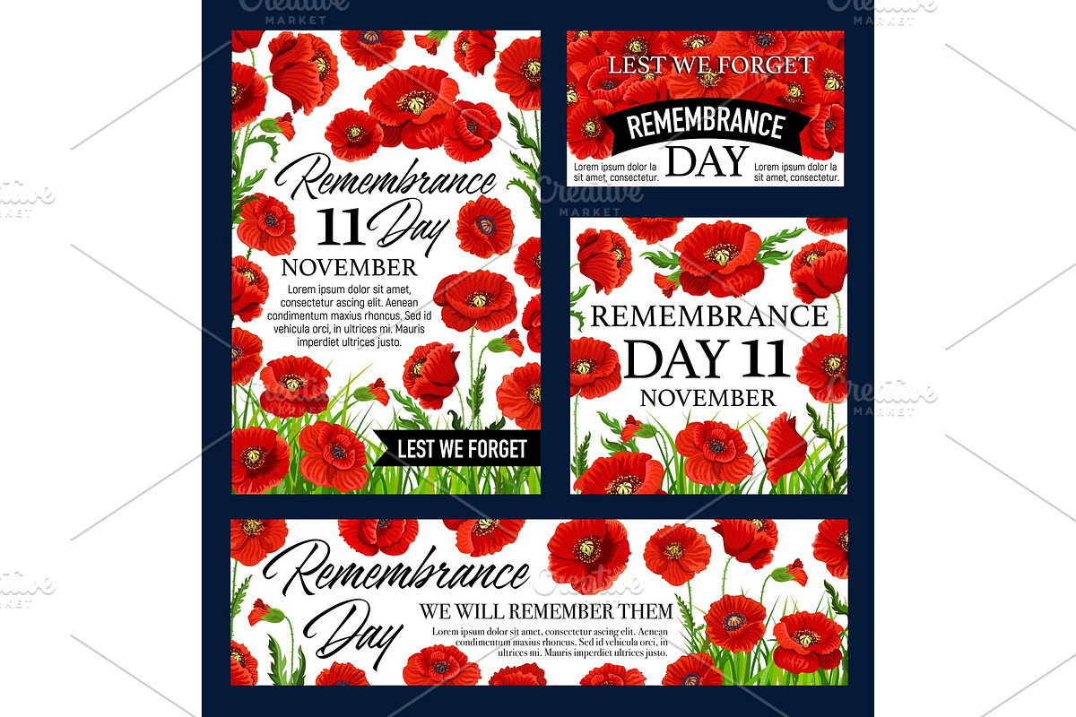 Red poppy flower Remembrance Day in Illustrations - product preview 8