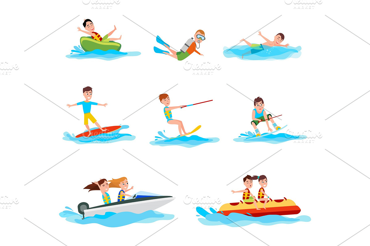 Summer Activity Collection Vector in Illustrations - product preview 8