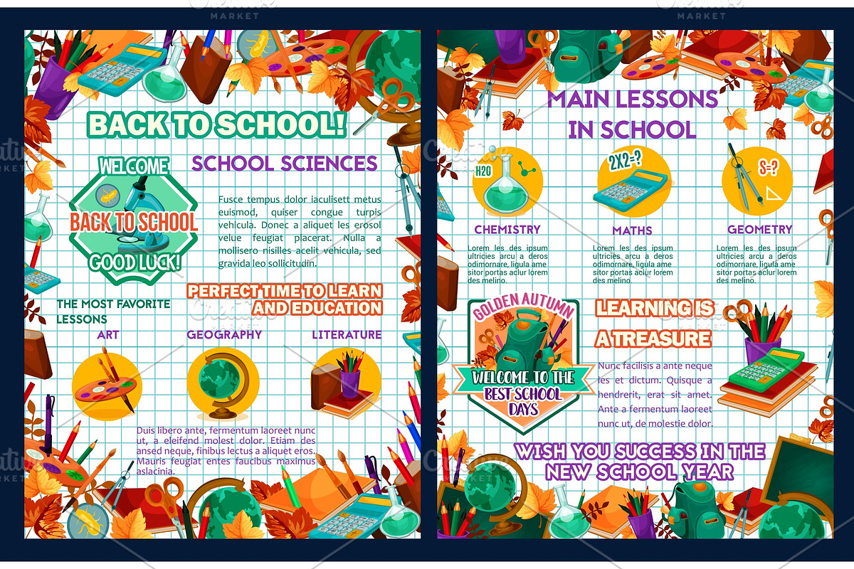 School sciences vector education in Illustrations - product preview 8
