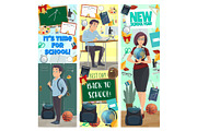 New School Year banners with studen