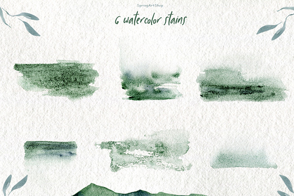 Watercolor Mountains and greens in Illustrations - product preview 2