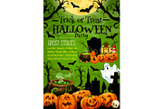 Halloween pumpkin card for night
