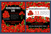 Remembrance Day poster with red