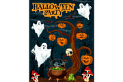 Halloween party invitation banner