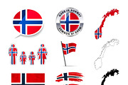 Set of Norway infographics elements