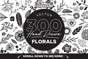 300 Hand Drawn Florals