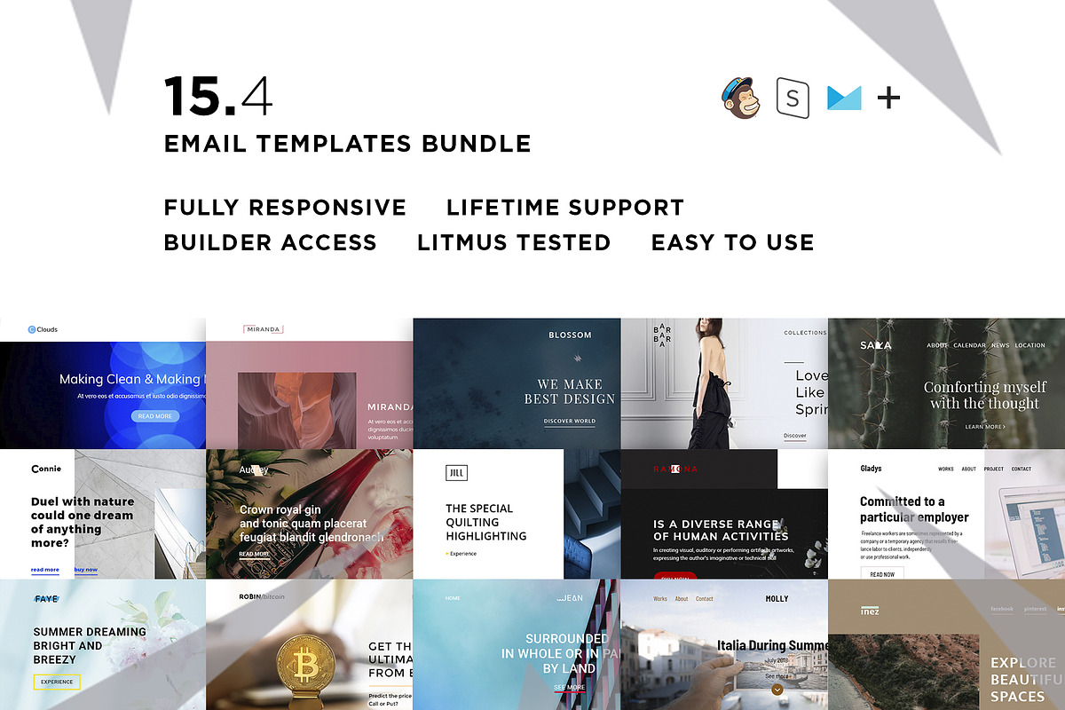 15 Email templates bundle IV in Mailchimp Templates - product preview 8