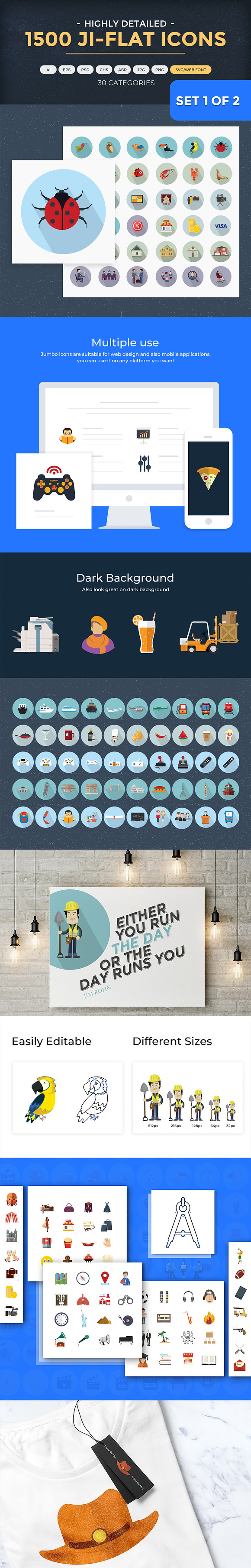Jumbo Flat-Glyph Icons Set in Animal Emoticons - product preview 13