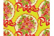Pizza, seamless pattern
