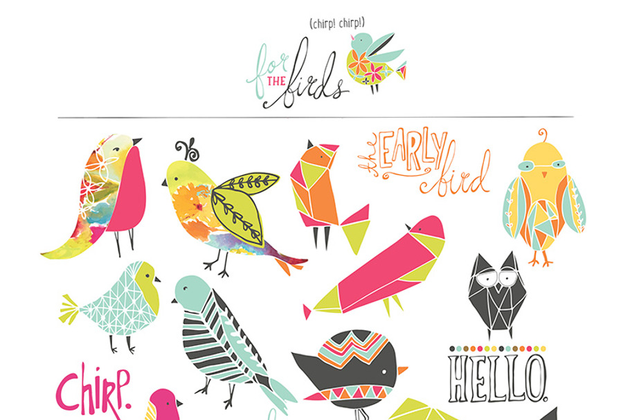 For The Birds Clip Art in Illustrations - product preview 8