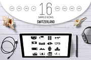 Switzerland Icons set, simple style
