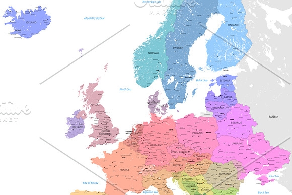 Europe map detailed in Graphics - product preview 1
