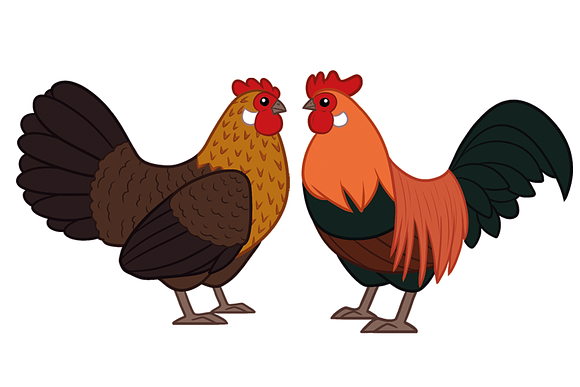 5 Chicken breeds clip art set in Illustrations - product preview 1