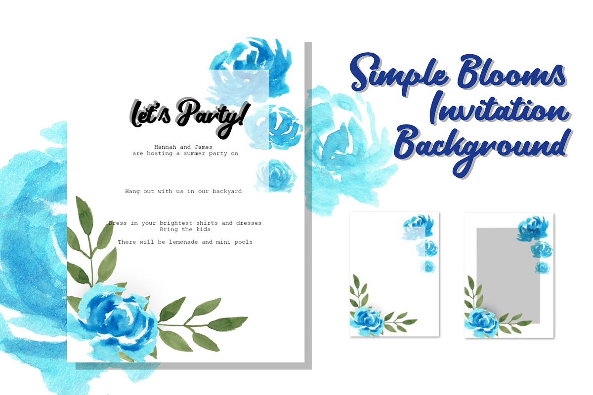 Simple Blooms Invitation Background in Wedding Templates - product preview 8