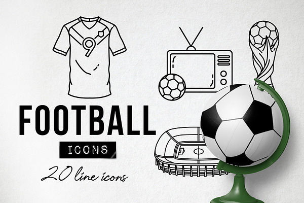 20 Football Soccer Icons World Cup
