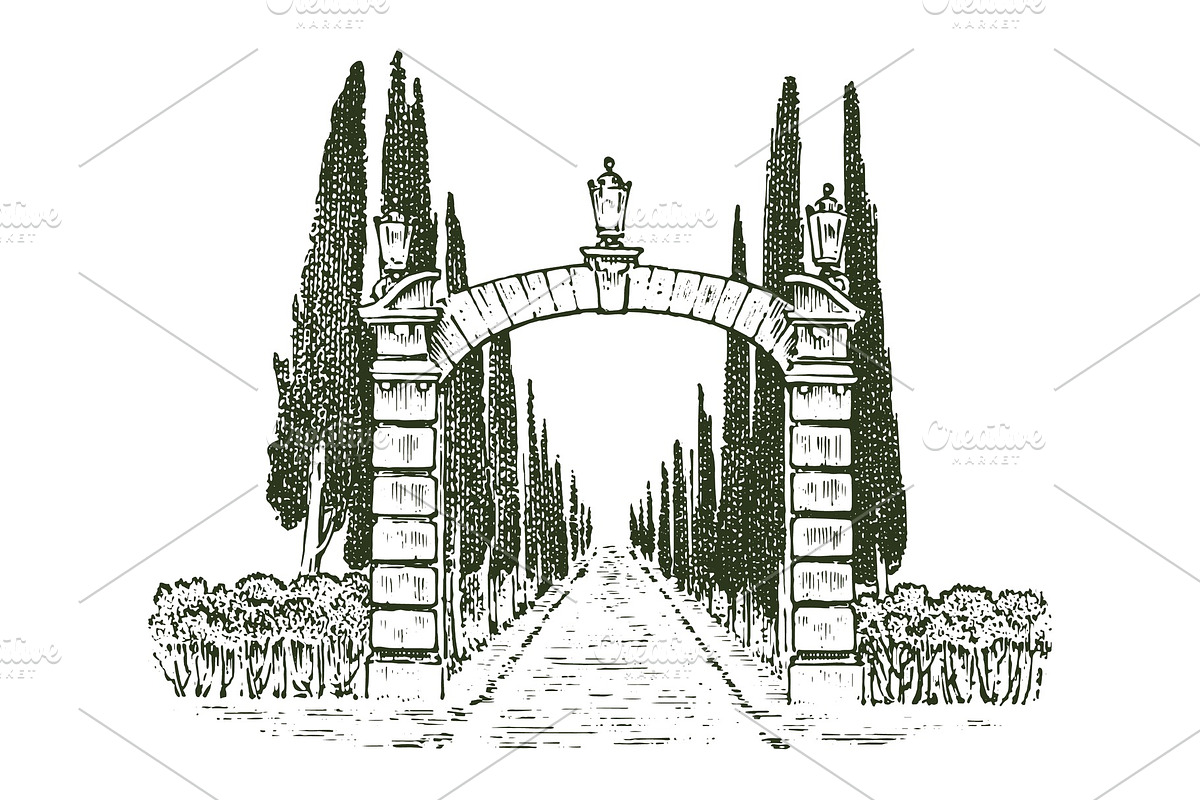 Vintage gates. Victorian doors in Illustrations - product preview 8