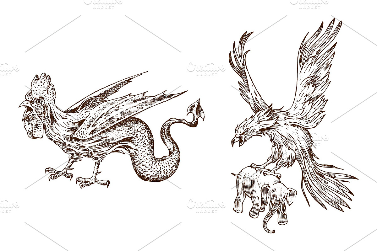 Mythical Basilisk and antique in Illustrations - product preview 8