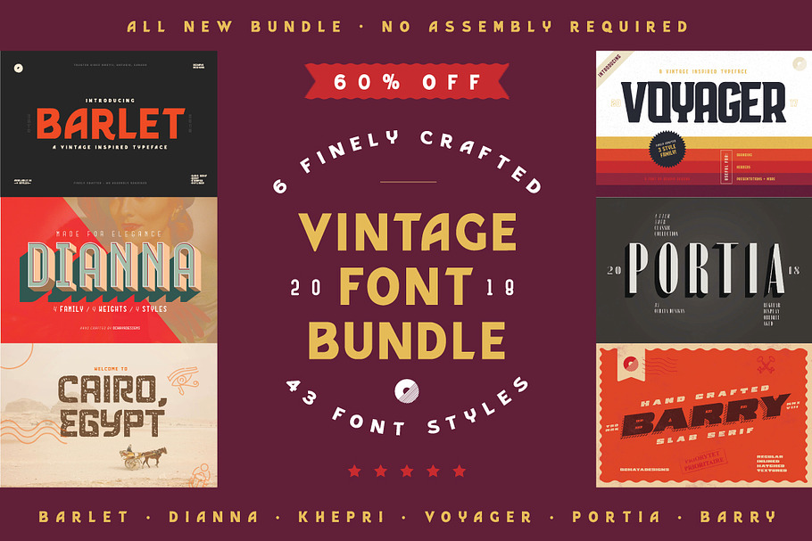 Vintage Font Bundle | 60% off Sale! in Sans-Serif Fonts - product preview 8