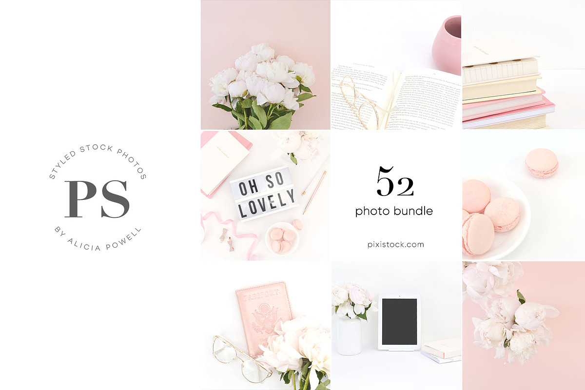 52 Photos - Pink Peony Stock Bundle in Graphics - product preview 8