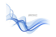 Abstract vector blue wavy