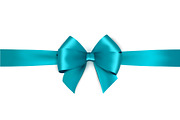 Vector blue bow and ribbon.