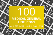 100 Medical General Line Icons