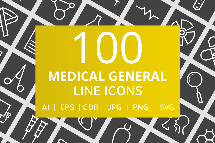 100 Medical General Line Icons