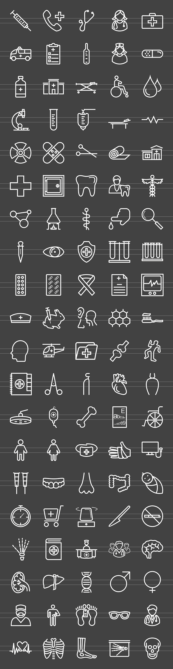 100 Medical General Line Icons in Graphics - product preview 1