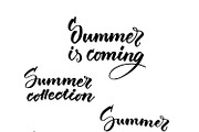 Typographic Summer Inscriptions Set