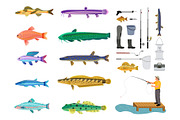 Fishes Set and Fishing Tools