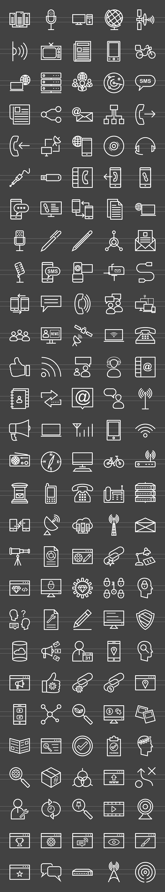 141 IT & Communication Line Icons in Graphics - product preview 1
