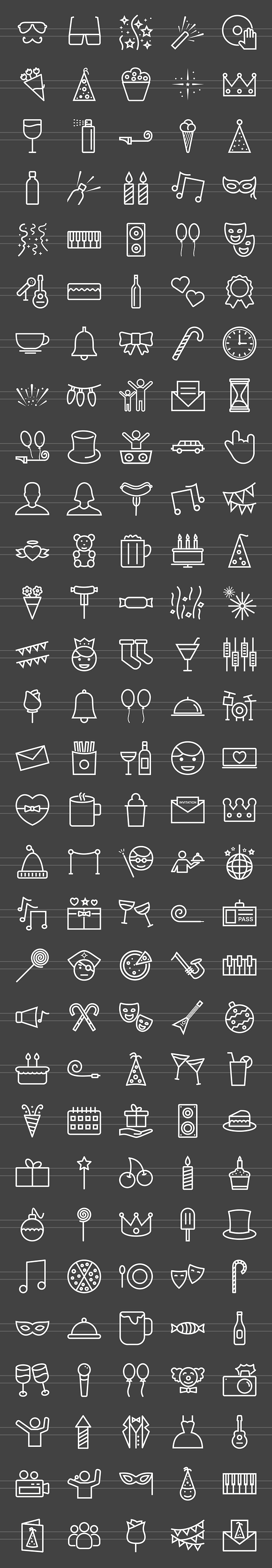 150 Birthday Line Inverted Icons in Graphics - product preview 1