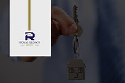 2 in 1 Letter R Real Estate Logo 