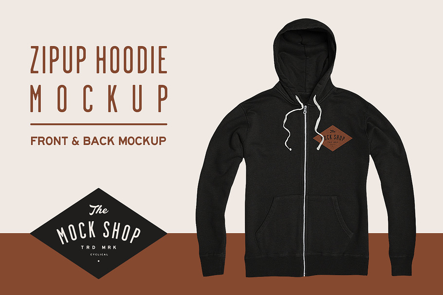 Zipup Hoodie Mockup in Product Mockups - product preview 8