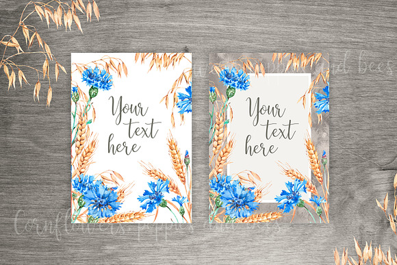 Watercolor poppies, cornflowers set in Illustrations - product preview 5