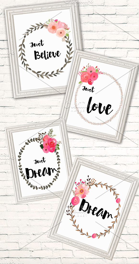 Hand-Painted Watercolor Wreaths in Illustrations - product preview 1