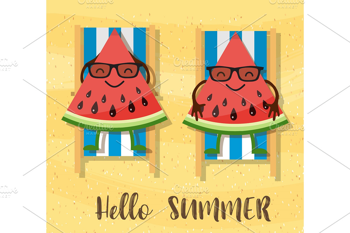 watermelons cartoon character in Objects - product preview 8