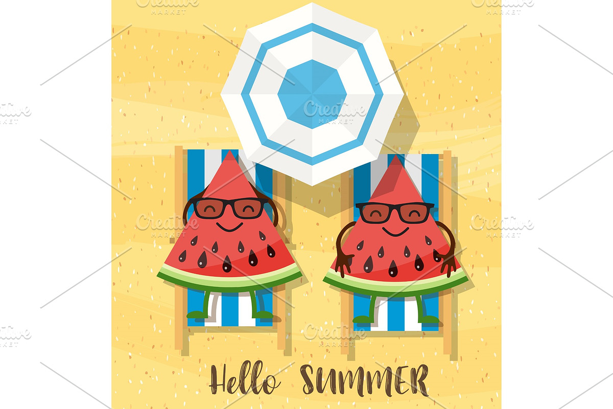 watermelons cartoon character in Objects - product preview 8