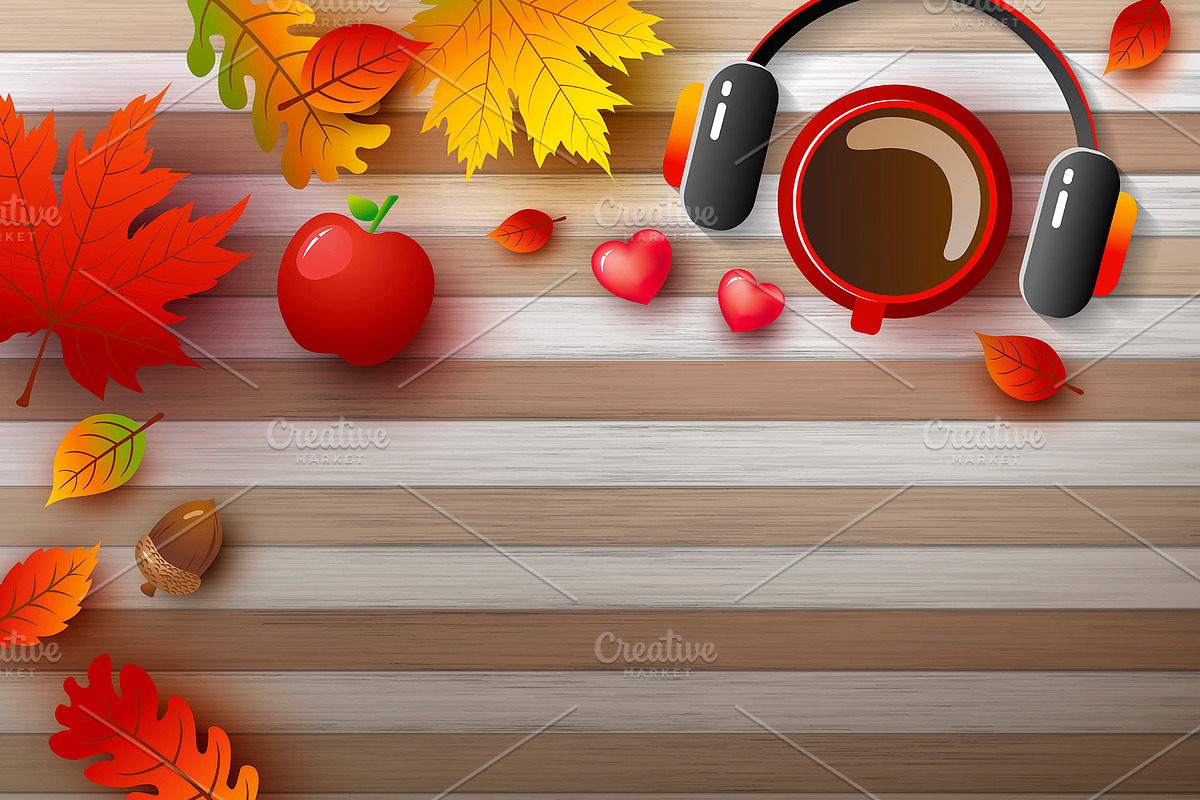 Autumn background design in Illustrations - product preview 8