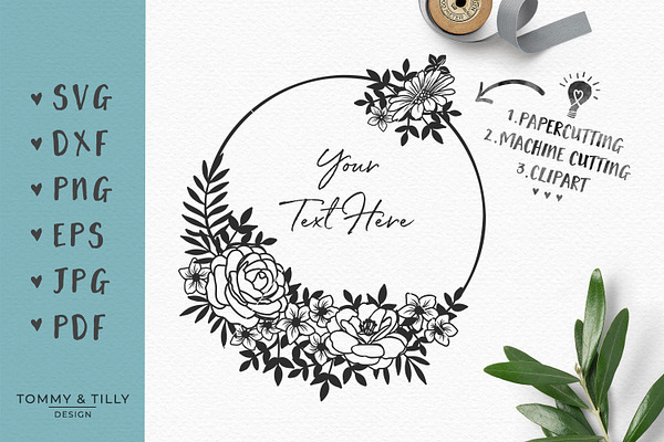 Flower Circle - Wedding SVG Clipart