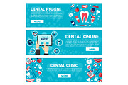 Vector banners of dental medicine