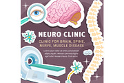 Vector neurology medicine and clinic