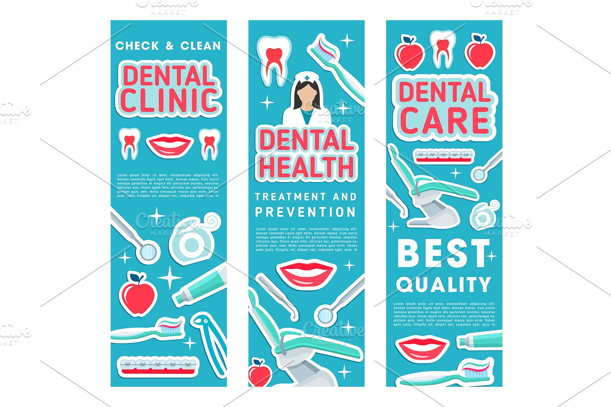 Vector banners of dental health in Illustrations - product preview 8