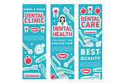 Vector banners of dental health