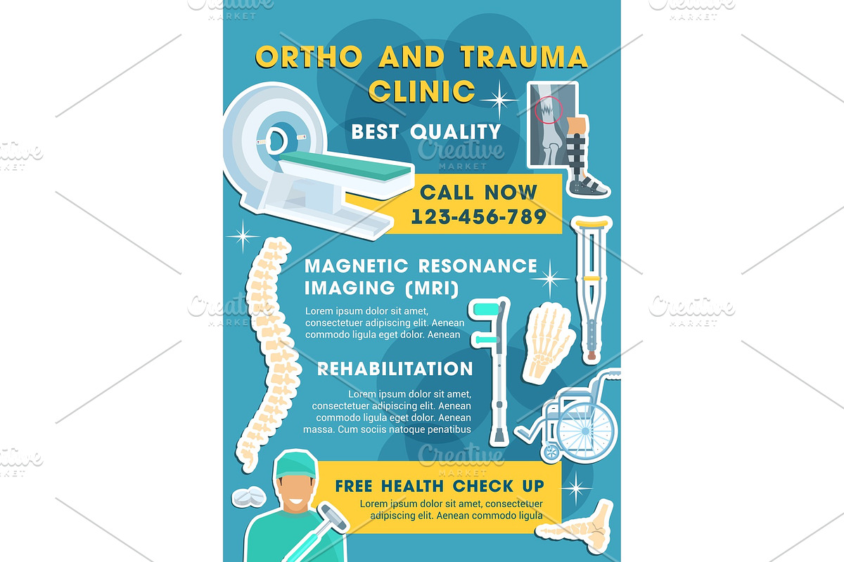 Vector medical poster for ortho and in Illustrations - product preview 8