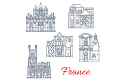 France vector landmarks facades