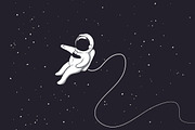 Astronaut is alone in outer space
