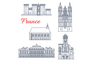 France architecture vector landmarks