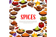 Vector poster of spices and